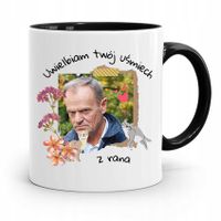 Kubek Czarny Donald Tusk Po Platforma Prezent Z Nadrukiem Ze Zdjęciem