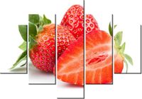 70 100CM OBRAZ 5 ELEM ŚWIEŻE TRUSKAWKI DRUK PŁÓTNO