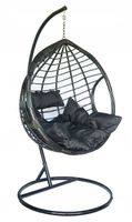FOTEL WISZĄCY KOKON CZARNY HUŚTAWKA DOMINIKANA