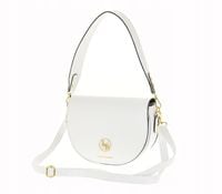 Laura Biaggi - torebka listonoszka biały mat podkowa JS256