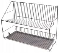 SUSZARKA DO NACZYŃ Ociekacz DWUPOZIOMOWA Stojąca Wisząca POLSKA Szara S2B