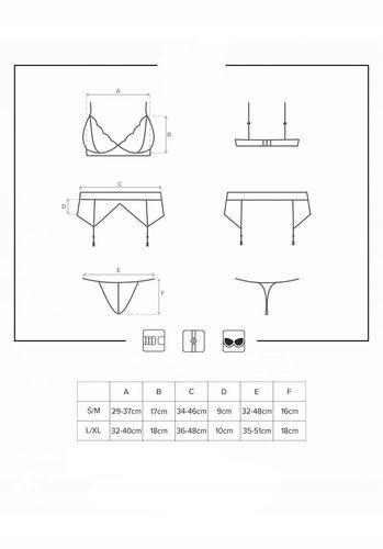 Komplet bielizny 3 częściowy Obsessive r. S/M na Arena.pl