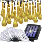 Lampki solarne 20 led łezki ogrodowe girlanda sople na taras balkon