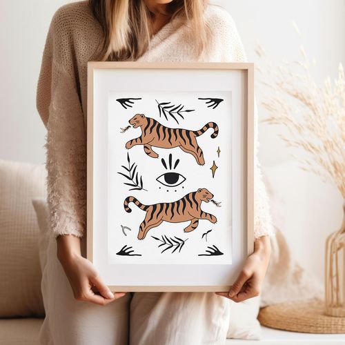 Plakat ilustracja tygrysy 30x40 cm na Arena.pl