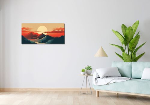 Obraz 90x40cm Zachód Słońca nad Górami na Arena.pl