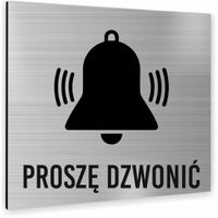 Tabliczka PROSZĘ DZWONIĆ NAPIS Tablica nierdzewna PIKTOGRAM ALUMINIUM