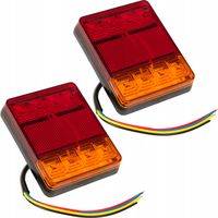 2x LAMPA SAMOCHODOWA TYLNA ZESPOLONA 8x LED 12V DO PRZYCZEPY LAWETA ZESTAW