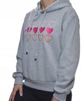 Damska bluza dresowa z kapturem serca szara uni