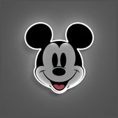 neon yellowpop disney mickey printed     face