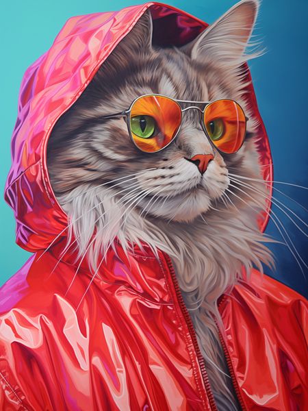 Plakat 75x100cm Kot w Stylu zdjęcie 1