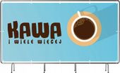 BANER REKLAMOWY na siatce mesh 100x50 cm DRUK gotowy projekt KAWIARNIA KAWA