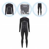 Komplet bielizny termoaktywnej damskiej KADVA bezszwowy czarny L-XL