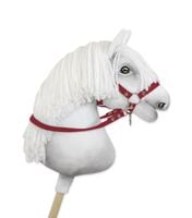 wodze dla konia hobby horse - bordowe