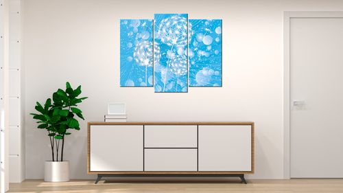 Obraz 90X70 Dmuchawce Abstrakcja Błękitne Tle na Arena.pl