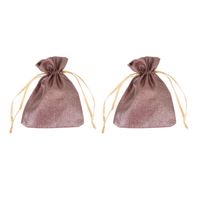 Torebki Dekoracyjne Błyszczące Zestaw 2 szt. Brązowe