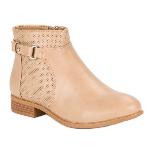 Beżowe botki na suwak r.38 na Arena.pl