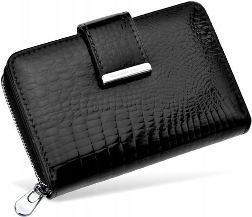 Lakierowany PORTFEL Damski SKÓRZANY Pojemny Portmonetka SKÓRA Pakowny na Arena.pl