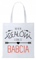 Dla Babci Babuni Prezent Torba Eco Biała Shopper Z Nadrukiem Ze Zdjęciem