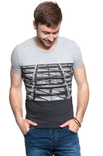 WRANGLER COLLAB TEE MID GREY MEL W7B05D337 S na Arena.pl