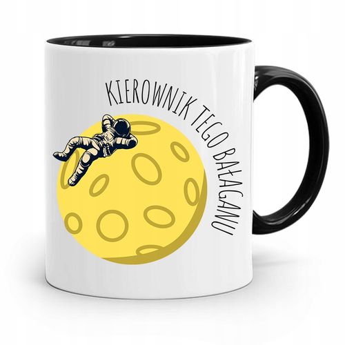 Kubek Czarny Dla Kierownika Kierownik Bałaganu Z Nadrukiem Ze Zdjęciem na Arena.pl