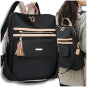 Czarny plecak wodoodporny damski pojemny modny elegancki