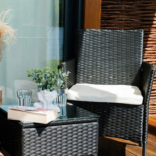 ZESTAW MEBLI OGRODOWYCH KOMPLET STOLIK FOTELE TECHNORATTAN NA TARAS BALKON na Arena.pl