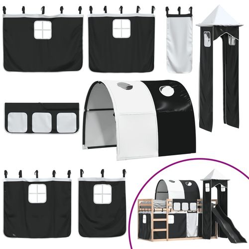 Łóżko na antresoli, ze zjeżdżalnią i zasłonkami, 80x200 cm na Arena.pl