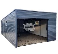 Garaż blaszany 4x7 Brama + drzwi + 2x okno antracyt GP112