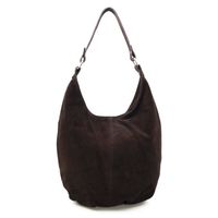 VERA PELLE torebka skórzana zamszowa worek na ramię V058 c.brązowa