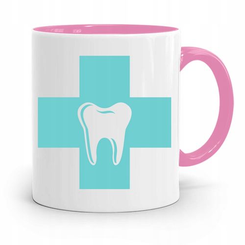Kubek Różowy Prezent Dentysty Stomatologa Dentist Z Nadrukiem Ze Zdjęciem na Arena.pl