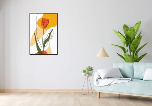 Plakat 61x91,5cm Przerysowany Tulipan na Arena.pl