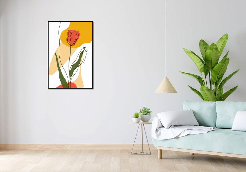 Plakat 61x91,5cm Przerysowany Tulipan zdjęcie 4