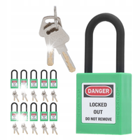 KŁÓDKA LOTO LOCKOUT OCHRONA PRACY 38MM ZIELONY 10 SZT.