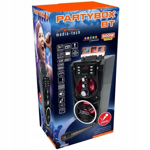 PARTYBOX karaoke Bluetooth MP3 FM 800W 3 mikrofony na Arena.pl