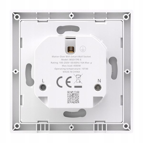 Sonoff WS01TPE-E WiFi Matter Inteligentne Gniazdko Ścienne Typ E 4000W 16A zdjęcie 7