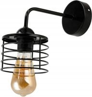 LAMPA KINKIET E27 ścienny stały loft metal SPRĘŻYNA DRUT CZARNY