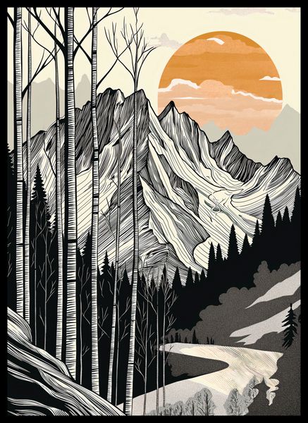 Plakat 39,5x55cm Drzeworys Górski zdjęcie 2