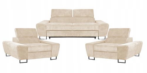 Zestaw mebli wypoczynkowych salonu Savio Sofa 2os fotele beż Family Meble na Arena.pl