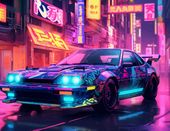 Plakat 65x50cm Nocny Rajd w Neo-Tokio
