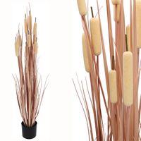 roślina sztuczna trawa w doniczce 125 cm wysokości różowa jak żywa ozdoba