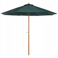 Parasol ogrodowy drewniany, średnica 2,7m, zielony