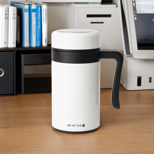 Kubek Termiczny Termos Biały Podwójne Ścianki Duży 450Ml Na Kawę Herbatę na Arena.pl