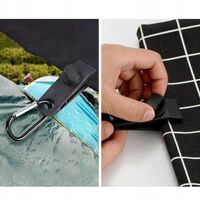 10X KLIPSÓW DO DUŻYCH OBCIĄŻEŃ Z 10 NAPINACZEM, 10 KARABIŃCZYKÓW DO MARKIZ