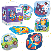 Puzzle ”Transport” Sześć Układanek 2-3-4 Elementy Edukacyjna Zabawa 300154