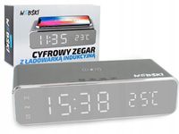 BEZPRZEWODOWA INDUKCYJNA ŁADOWARKA QI CYFROWY ZEGAR BUDZIK TERMOMETR
