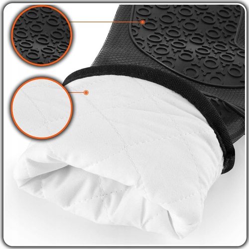 Rękawice KUCHENNE Silikonowe DO Piekarnika Kuchni ŻAROODPORNE 2szt Czarne na Arena.pl