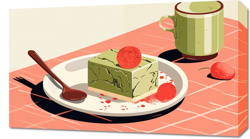 Obraz 70x40cm Deser Matcha zdjęcie 1