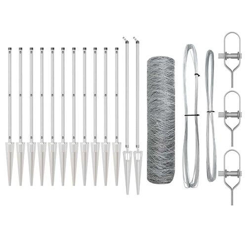 Ogrodzenie z słupkami Srebrny 0.4 x 25 m Stal pokryta PCV na Arena.pl