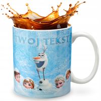 KUBEK 330ml GRAFIKA PREZENT ŚWIĘTA WZÓR - BAJKA KRAINA LODU + IMIĘ