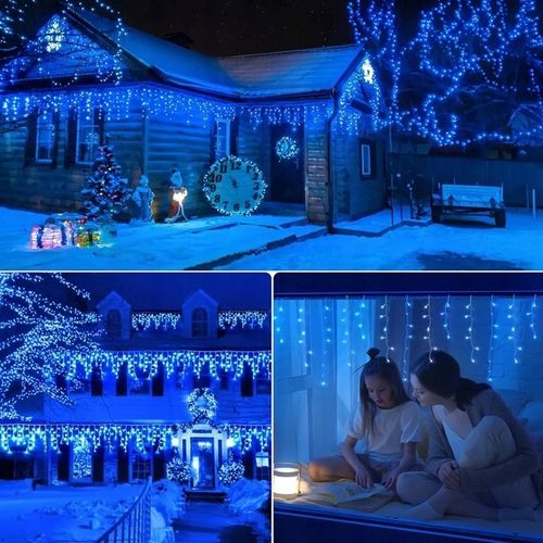 SOPLE 600 LED KURTYNA LAMPKI ZEWNĘTRZNE IP44 FLASH Niebieskie 28M na Arena.pl